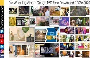 Pre Wedding Album Design PSD Free Download 12X36 2020