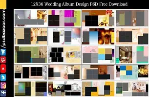 12X36 Wedding Album Design PSD Free Download