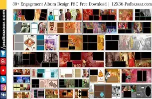 Engagement Album Design PSD Free Download