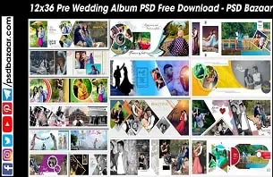 12x36 Pre Wedding Album PSD