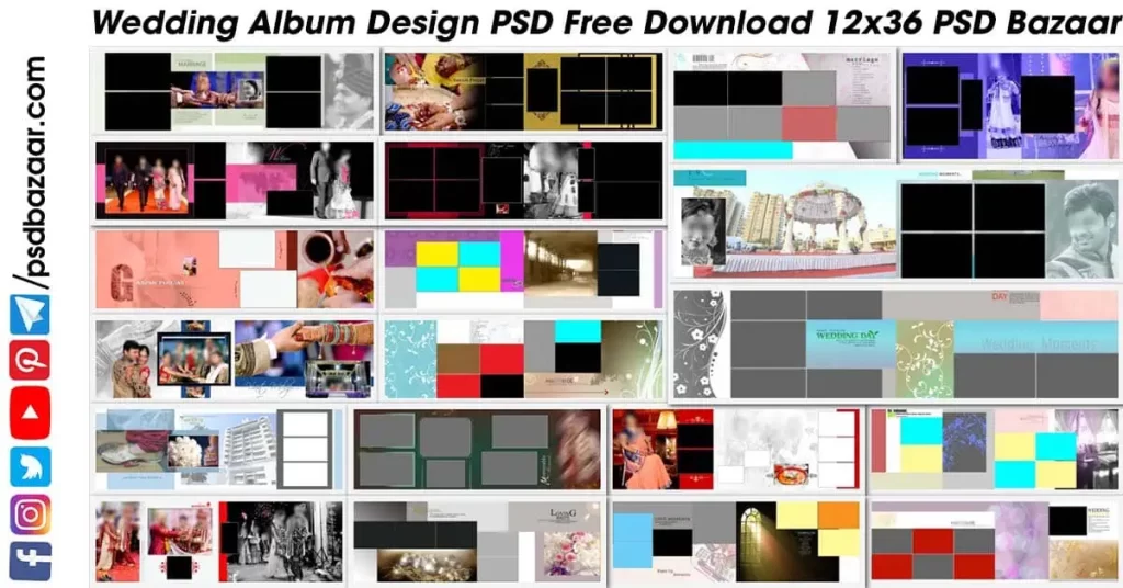 Wedding Album Design PSD Free Download 12x36 