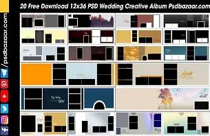 Free Download 12x36 PSD Wedding Creative Album